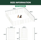 FXW Rollick Unleashed Dog Playpen for Indoor, Yard, RV Camping, 45 inch 32 Panels for Large Dogs, White│Patented