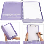 SFLHHDM Clipboard with Storage, Clip Boards 8.5x11, Plastic Clipboard with Pen Holder, Purple Clipboards, Clip Board Folder for Women Teachers Work, School & Office Supplies