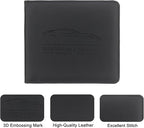 Car Registration and Insurance Holder, Leather Registration and Insurance Card Holder, Vehicle Glove Box Organizer - For Documents, Cards, License (Black)