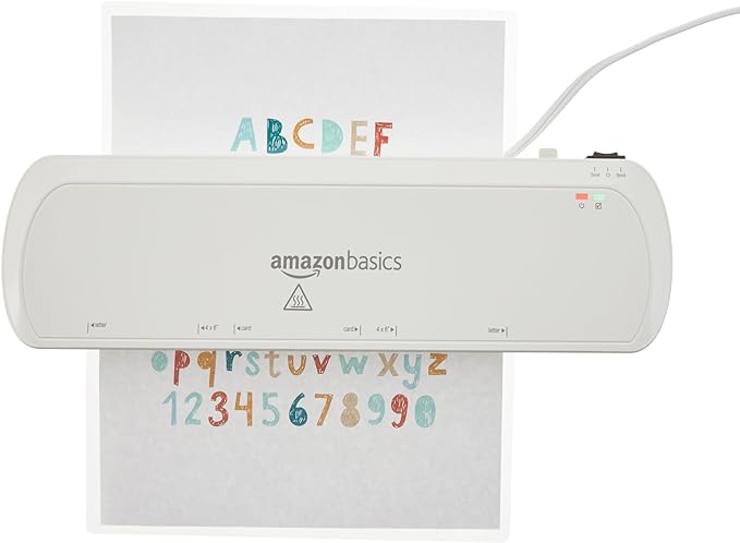Amazon Basics Clear Thermal Laminating Plastic Paper Laminator Sheets, 9 x 11.5-Inch, 200-Pack, 2.8mil