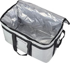 Food Delivery Insulated Bag, Insulated Cold Meal Bag, Built-in Base Plate, For Hot and Cold Food Takeout, Commercial Catering Transportation - 23 * 14 * 15 inches (NO Partitioned, Grey)