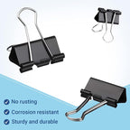 60 PCS Large Binder Clips – 2Inch 51mm Big Black Metal Paper Clamps, Extra Strong Binder Clips for Thick Documents/Office and Home Supplies