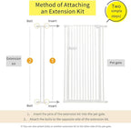 Lumizone Extra Tall Cat Gate Extension Kit 61.02" High Pressure Mounted 2025 New 4.13" Extra Wide 1.37" Gap No Drilling Tall Pet Gate for Dogs (White, 61.02" H x 4.13" W, Extension)