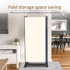 JVVMNJLK Indoor Room Divider, Portable Office Divider, Convenient Movable (4-Panel), Folding Partition Privacy Screen for Bedroom,Dining Room, Study,136" W x 19.7" D x 71.3" H, Beige