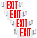 Sunco Exit Signs With Emergency Lights, Two Adjustable LED Lights With Backup Battery, Red, 94V-0 Fire Resistant, 120-277V, Wall Or Ceiling Mount, Commercial Grade UL 4 Pack.