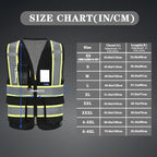 AYKRM 11 color High Vis Reflective Safety Vest for Women Men Security Pocket Zipper