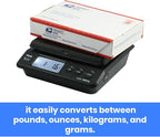 American Weigh Scales Digital Shipping Postal Scale, Package Postage ScaleBacklit LCD Screen55lbs. x 0.01lbs. (Black), PS-25