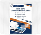5 Pack 10 Mil 5"x7" Self Sealing Laminating Pouches Self Adhesive Lamination Pouches Clear Laminate Sheets for Photos Office School(No Heat Laminating Sheets & No Laminator Machine Need)
