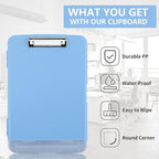 SFLHHDM Clipboard with Pen Holder, Legal Size Nursing Clipboard with Storage, Plastic Clip Board for Writing, Lightweight Cute Clipboards Storage with Low Profile Clip for Work, Office
