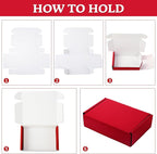 Spakon 50 Packs Shipping Boxes Cardboard Corrugated Mailer Packaging Boxes for Small Business Cute Small Box Cardboard Carton Box Mailers for Packaging Product(Red,9 x 6 x 2.36 Inches)