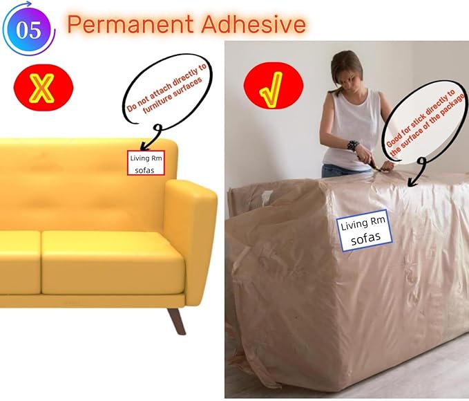 5" x 3" Large Moving Labels for Boxes, Packing Supplies for Moving Color Coded Blank Labels Stickers 120pcs for Home Organization Projects, Kitchen, Storage Bins. Permanent Adhesion
