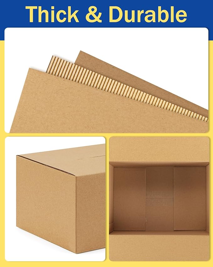 40-Pack-Small-Shipping-Boxes-8x6x6, Corrugated-Cardboard-Boxes-for-Packaging-Small-Business, Brown-Boxes-Mailers