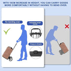 LEVORY J Folding Hand Truck and Dolly, 200 LB Capacity Upgraded Aluminum Dolly Cart, Extended Handle Portable Dolly for Travel, Moving, Shopping, Office Use, Black