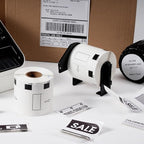 Compatible with Brother DK-1209(1.1” x 2.4”) White Paper Label, Address Barcode Die-Cut Work with QL-600 QL 810w QL 820NWB Printers (8 Rolls + 1 Frame)