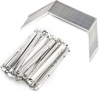 File Fasteners 2 - Hole Iron Clips 50pcs, 80mm Hole Pitch, Durable Metal Paper Prong Fastener - Holds 350 Sheets, Rust, Easy Document Binding