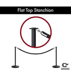 Montour Line Cline Post and Rope Stanchion, Sloped Base, (Polished Stainless Steel Post, Flat Top)