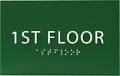 6" X4" 1st Floor Sign - ADA Compliant Tactile Graphics Grade 2 Braille Text Wall Sign| Directional Assistance, Floor Number Sign for Office, Schools, Hospitals, Apartments
