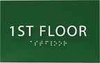 6" X4" 1st Floor Sign - ADA Compliant Tactile Graphics Grade 2 Braille Text Wall Sign| Directional Assistance, Floor Number Sign for Office, Schools, Hospitals, Apartments