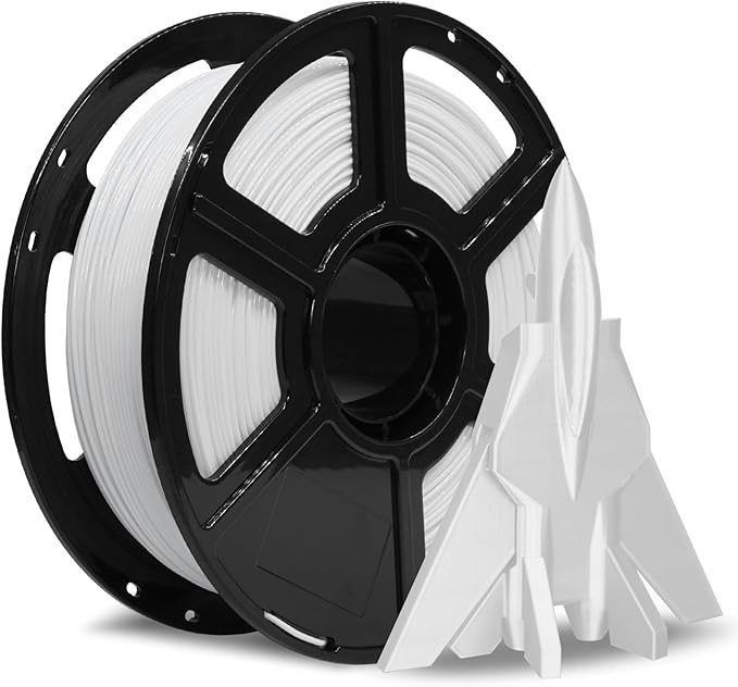 FLASHFORGE Rapid PETG Filament 1.75mm White, Max 600mm/s High Speed Printing, 3D Printer Filament 1kg Spool, Dimensional Accuracy +/- 0.02mm, Fits Most 3D Printers