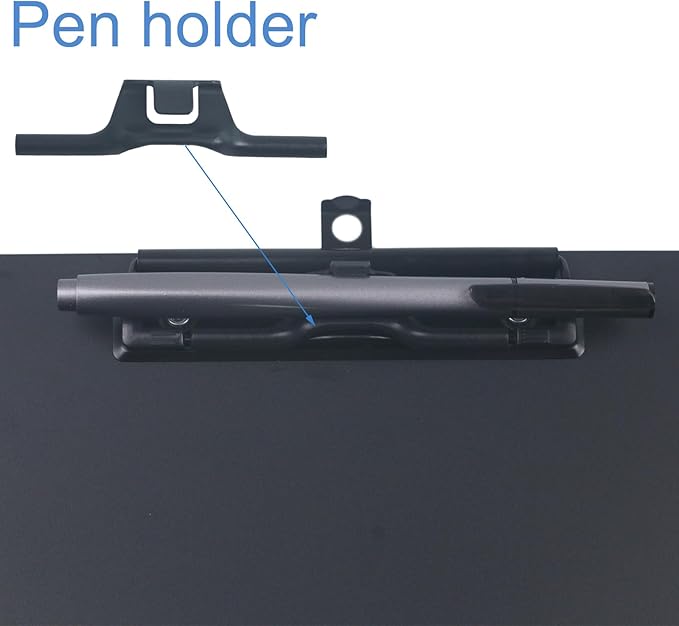 Acocony 11x17 Clipboard Double Clip Aluminium with Pen Holder Extra Large Clipboard Versatile Super Hard 11 x 17 Clipping Board Black Pack of 1