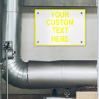 Aluminum Weatherproof Metal Sign Multiple Sizes Custom Personalized Text Here White Yellow Caution Horizontal Street Signs 24x18Inches