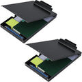 ZCZN Aluminum Clipboard with Storage, 2 Pack Recycled Metal Clipboard Box, Form Holder, Suitable for School, Office, Jobsite or Medical Staff, 9.25 x 13.78 Inches, Black