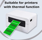 3" x 2" Thermal Labels Stickers Green, Thermal Printer Shipping Stickers, Multipurpose Inventory Self-Adhesive Direct Thermal Label for Small Business (500 Labels/Roll)