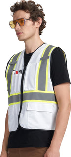 A-KSAFETY High Visibility Safety Vest for Men Women with Pockets and Zipper