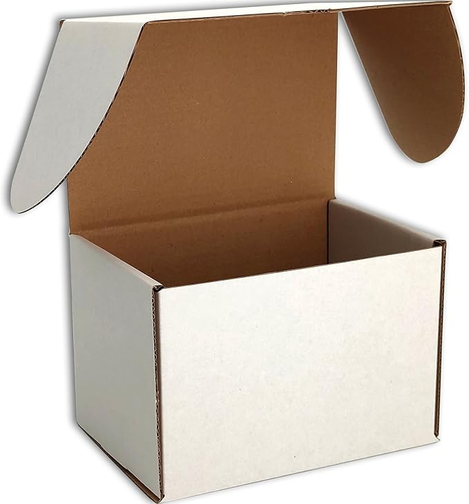 6x4x4 inches Small Shipping Boxes Set of 25 - White Mailer Corrugated Cardboard Boxes for Shipping Packaging Mailing Products