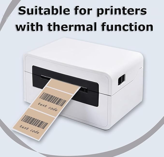 3" x 2" Thermal Labels Stickers Brown, Thermal Printer Shipping Stickers, Multipurpose Inventory Self-Adhesive Direct Thermal Label for Small Business (500 Labels/Roll)