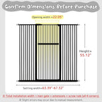 Lumizone Extra Tall Pet Gate 55.12" High Pressure Mounted 63.39"-67.90" Extra Wide (9 Sizes) 1.37" Gap for Cat Dog Stairs Doorway Hallway No Drilling Auto-Close (63.39"-67.90" W, Black)