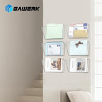 Clear Acrylic Single Pocket, Plastic Hanging Wall Mount File Holder for Office Home (Clear, 4 Pack)