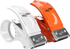 PROSUN 2 Pack Metal Packing Tape Dispenser Gun: 2-inch Wide Tape dispensers/3-Inch Inner Paper Core(2" Orange+2" White)