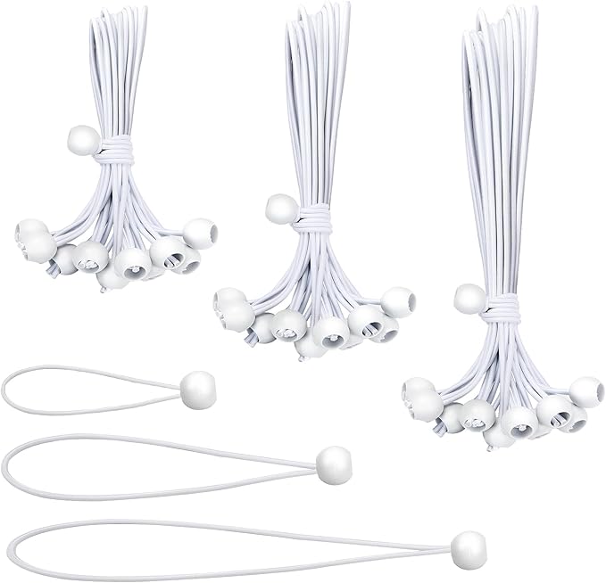 30PCS of 3 Sizes Ball Bungee Cords, 6, 9, 11 Inch Tarp Canopy Bungee Balls, Heavy Duty Tie Down Cord for Shelter, Gazebo, Camping, Tent, Cargo, Holding Wire and Hoses (Ball Size 1 inch)