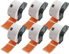 BETCKEY - White Food Labels Replacement for Brother DK-1220 (1.5 in x 1.8 in), Compatible with Brother QL Label Printers [6 Rolls/3720 Labels, Orange]