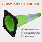 28 inch Traffic Safety Cones Road Cones, Construction Cone with Rubber Base & Reflective Collars, Restorable Parking Cones, Heavy Duty Road Cones for Traffic Control & Road Safty(Green-8 Pack）