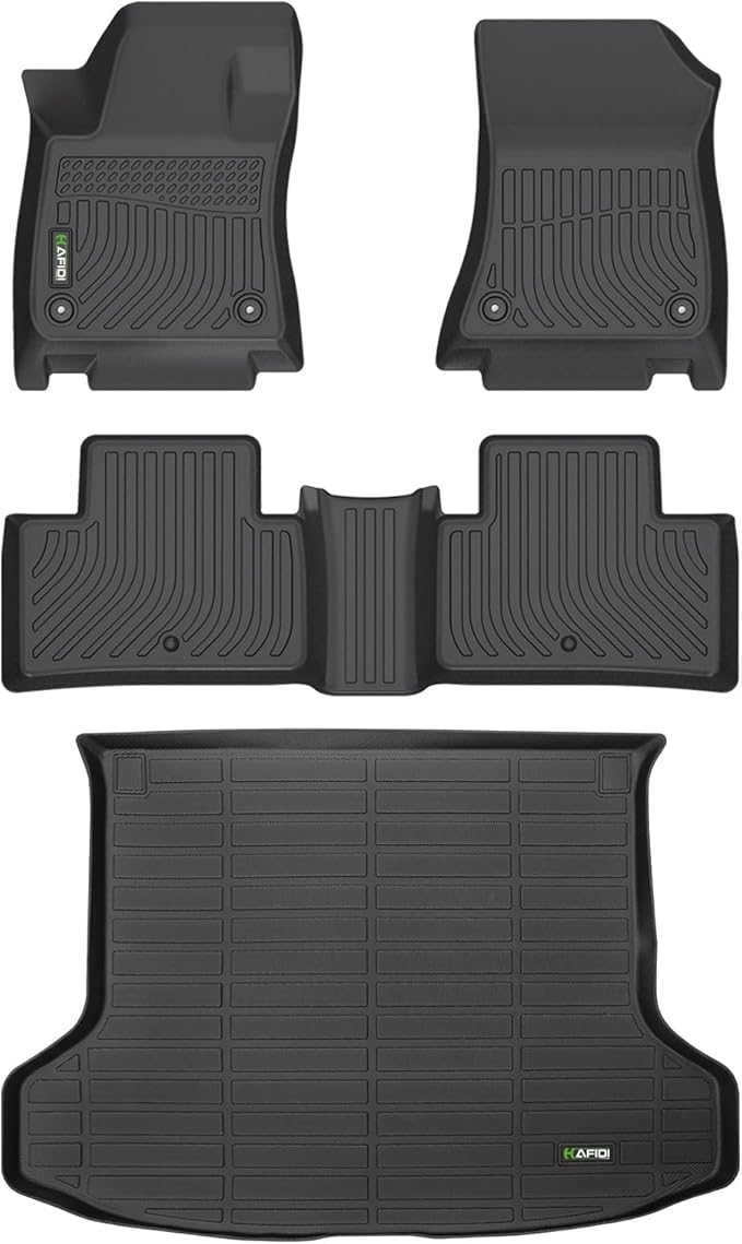 Floor Mats & Cargo Liner Custom for 2019-2025 Infinit QX50 / 2022-2025 QX55 All Weather Protection TPE Heavy Duty Non-Slip Automotive Floor Liners Fits Full Set Accessories, Black