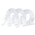 3 Rolls Double Sided Tape Heavy Duty, Nano Tape, Transparent Adhesive Tape, Traceless Adhesive Tape,Clear Mounting Tape,Removable, Washable, Suitable for Carpets, Photo Walls, 9.85FT Per Roll