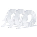3 Rolls Double Sided Tape Heavy Duty, Nano Tape, Transparent Adhesive Tape, Traceless Adhesive Tape,Clear Mounting Tape,Removable, Washable, Suitable for Carpets, Photo Walls, 9.85FT Per Roll