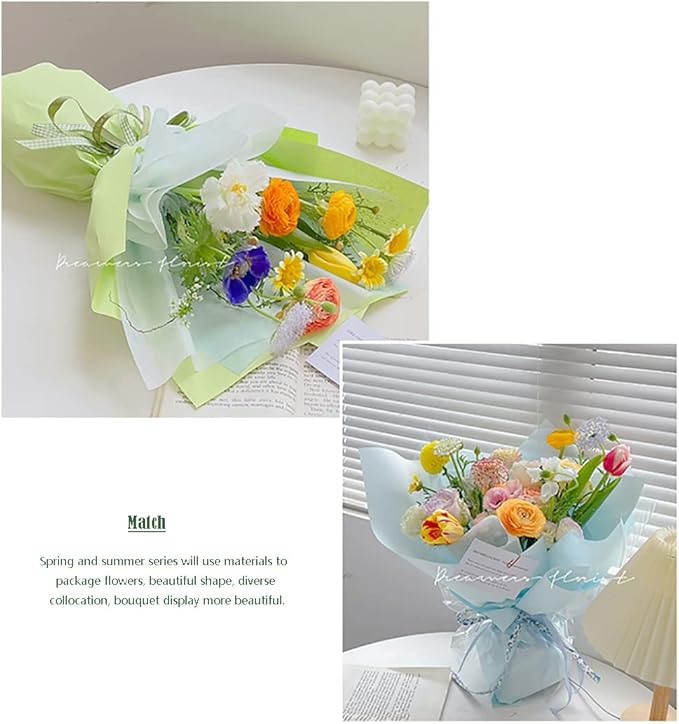 FWSA WRAPS Floral Wrapping Paper for Bouquets Waterproof Korean Paper for Flowers Gift Packing (Color 13)