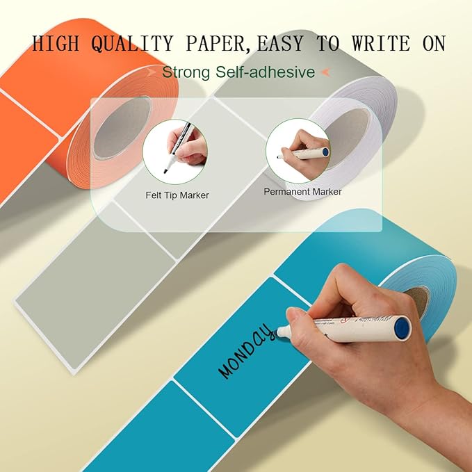 PARLAIM 5 X 3 inch Rectangle Inventory Labels Color Coding Stickers, 250PCS Permanent Sticker for Warehouse Moving Box Square Label (Teal)