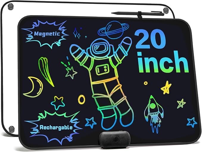 ROYALITA 20-Inch LCD Writing Tablet for Kids & Adults, Large Rechargeable Writing Board Doodle Board for Back to School, Birthday Gift, Built-in Magnets & Instant Erase Note Menu Board for Fridge