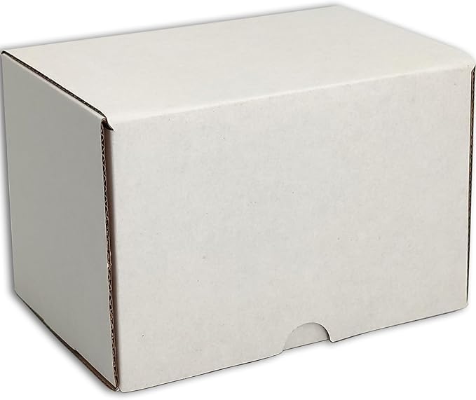 8x6x6 inches Small Shipping Boxes Set of 25 - White Mailer Corrugated Cardboard Boxes for Shipping Packaging Mailing Products