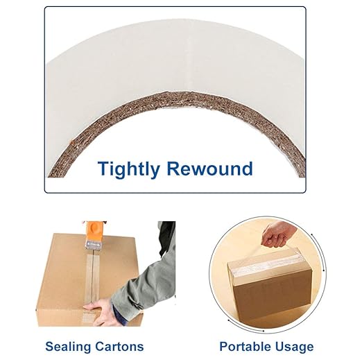 3" Heavy Duty Packing Tape, 24 Rolls, Clear, 3" Core, Total 1320Y, Clear, 2.2 mil, 3 inch x 55 Yards, Refill for Packaging and Shipping(3" Width, not 2" Width)