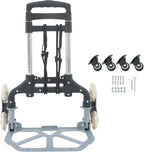 findmall Climbing Trolley Stair Climbing Cart 180 Lbs Aluminum Alloy Folding Adjustable Silent Wheels Heavy-Duty Folding Trolley Cart for Shopping Moving Warehouse