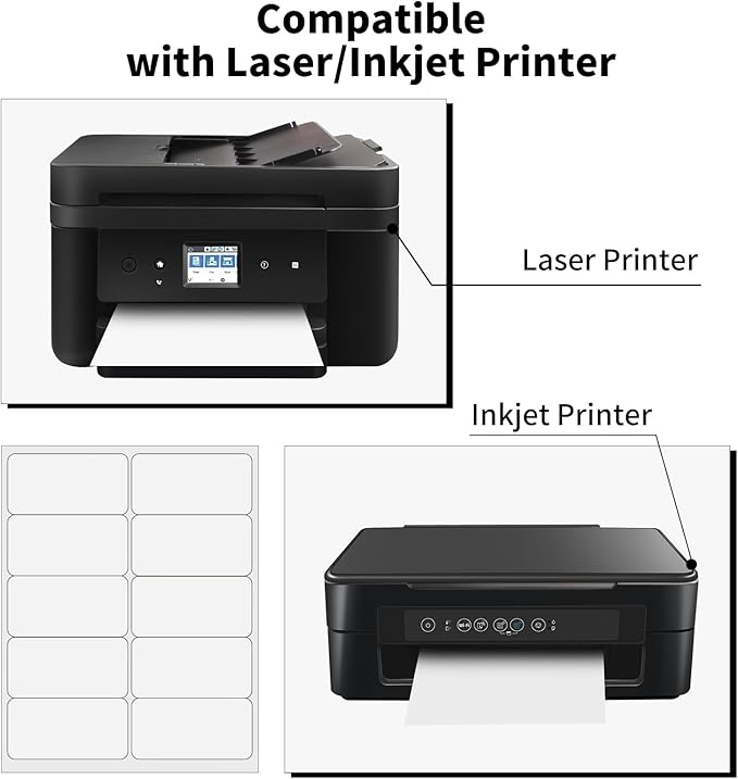 200 Sheets Shipping Address Labels for Laser and Inkjet Printer 2x4, 2000 Labels 10 Up Strong Adhesive Internet Mailing Shipping Labels