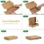 Trwcrt Shipping Boxes 9x6x2 Set of 20, Corrugated Cardboard Box for Packing Small Business, Brown