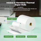 MUNBYN Thermal Paper 3 1/8 x 230ft, 50 Rolls Receipt Paper Work for Star Micronics TSP100 TSP143 Epson 80mm Receipt Printer Square POS Register, 80mm Thermal Receipt Papers, BPA Free, Plus Version