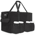 MATEIN Food Delivery Bag XXL - 23x14x15 inches, Water Resistant Large Insulated Hot & Cooler Catering Bags with Cup Holders for Food Deliveries, Pizza Warmer Carrying Case, Black