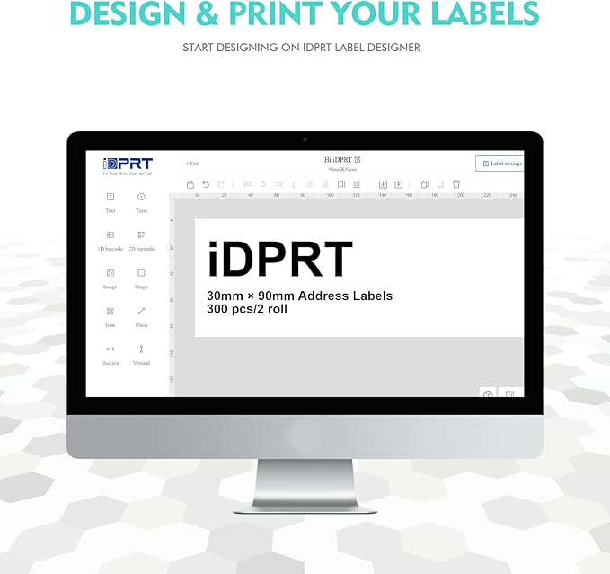 iDPRT Thermal Mailing Address Labels - 1.18"x3.54" (30mm90mm), 2 Rolls of 300pcs, Barcode Compatible With iDPRT, Rollo, DYMO, Zebra, Direct Thermal Sticker for QR Code, FBA